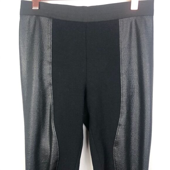 BCBGMAXAZRIA | Faux Leather Panel Leggings Small - Picture 3 of 9